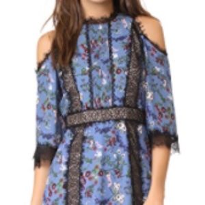 Alice + Olivia blue cut-out dress